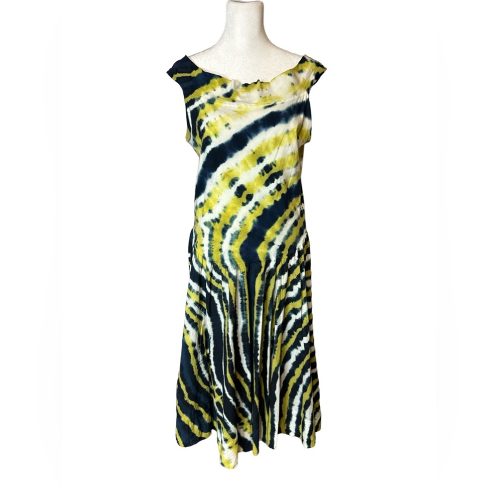 Luna Luz, Tank Dress Tie Dye, Fitted Cotton /Lycra Bodice, Cotton Sheeting Skirt